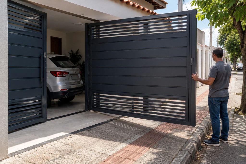 portão maior para facilitar a entrada do carro
