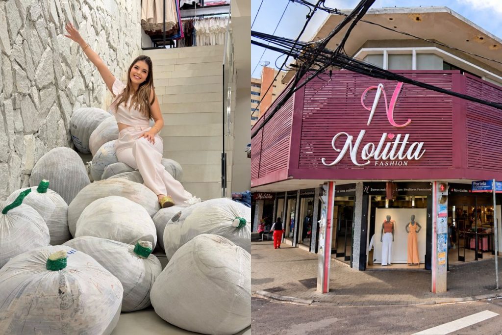 Nolitta mantém seis lojas de moda distribuídas entre Goiás e o Distrito Federal. (Foto: Reprodução/Redes sociais/@nolitta.oficial/Google Street View)
