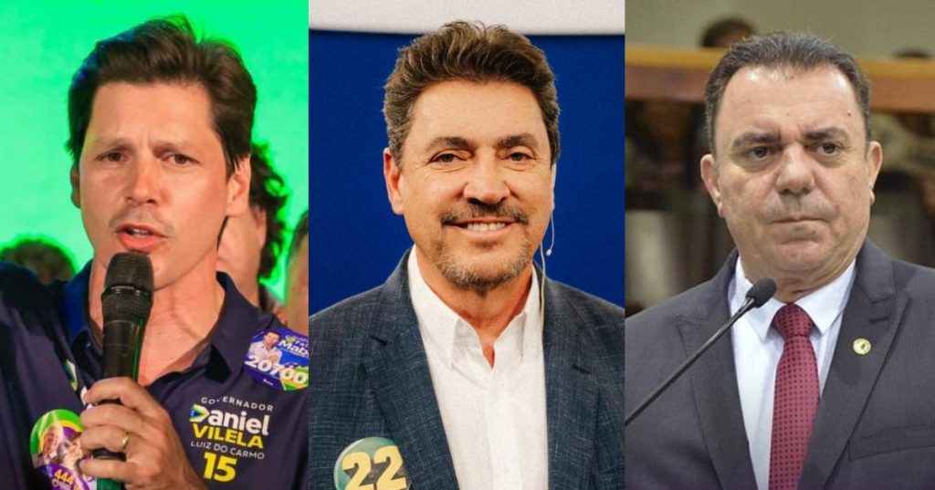 Candidatos Daniel Vilela, Wilder Morais e Luis Cesar Bueno