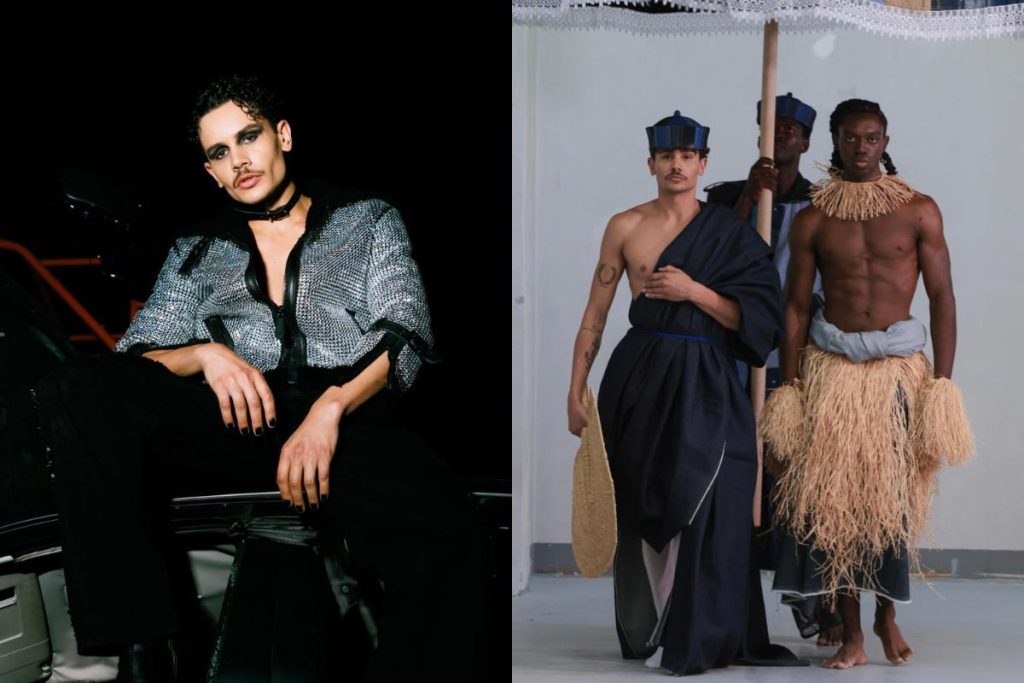 Modelo Ruan Castro durante desfile na Milan Fashion Week, de Senador Canedo