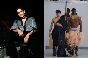 Modelo Ruan Castro durante desfile na Milan Fashion Week, de Senador Canedo