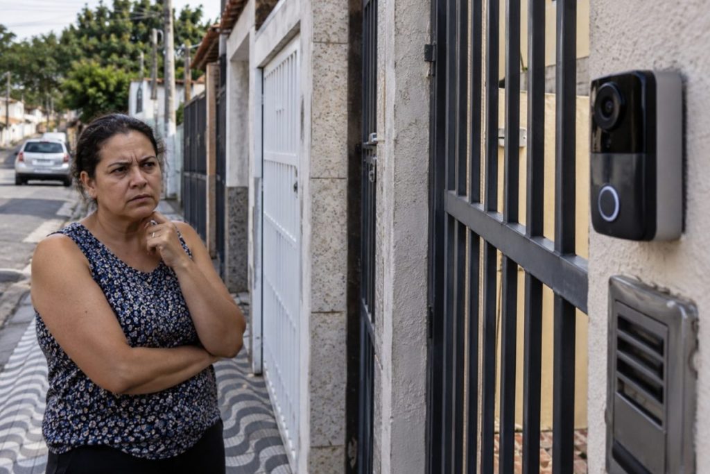 Vizinho instala campainha com câmera para saber quem toca o portão e moradora ao lado descobre que aparelho grava conversas e registra quem entra e sai da casa dos vizinhos