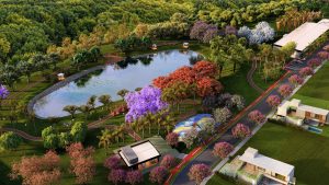 Reserva Sunflower está em construção no Bairro Santo André, em Anápolis, e terá 304 unidades, áreas verdes e ampla estrutura de lazer. (Imagem: Divulgação/Reserva Sunflower)