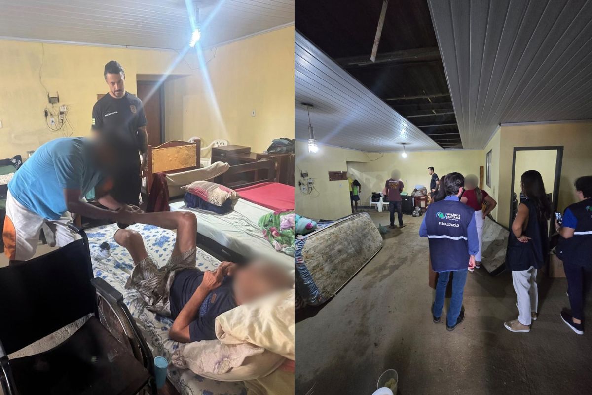 Ação conjunta encontrou 11 idosos em abrigo clandestino na zona rural de Anápolis e resultou na interdição do local. (Foto: Reprodução/Polícia Civil)