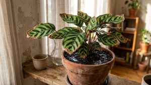 Plantas com folhas marrons