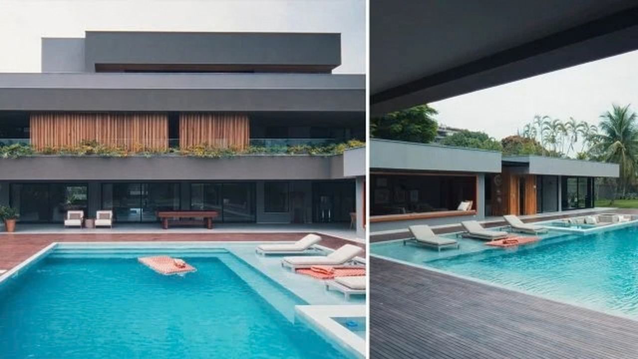 Após perder a casa em incêndio, Paolla Oliveira ergue mansão de 1.700 m² com piscina, jardim e ambientes integrados perto da praia