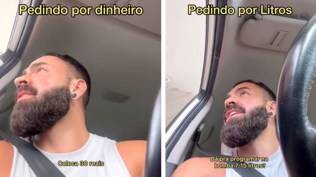motorista gasolina por litro e por valor
