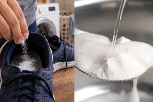 Colocar bicarbonato dentro do tênis durante a noite: para que serve e o que fazer antes de calçar de novo