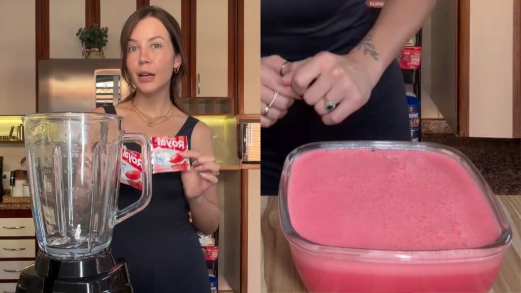 gelatina com água fervendo