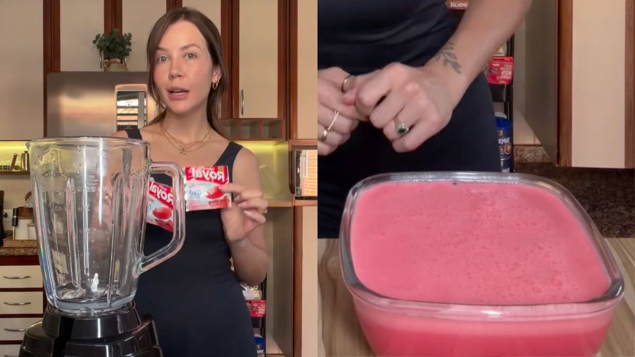gelatina com água fervendo