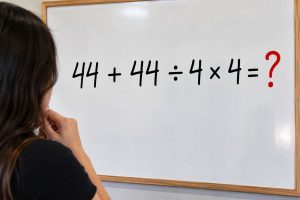 conta 44 + 44 ÷ 4 × 4