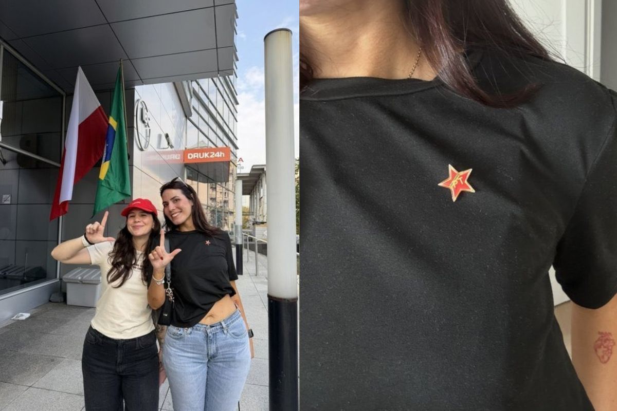 Anapolina vira alvo de eurodeputado na Polônia após foto com símbolo do PT; político fala em deportação