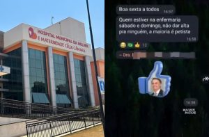 Médica foi afastada das funções no Hospital Municipal da Mulher e Maternidade Célia Câmara após repercussão de mensagem atribuída a ela em grupo interno de profissionais. (Foto: Google Maps/Reprodução)