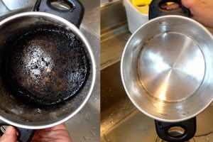 limpar panela queimada