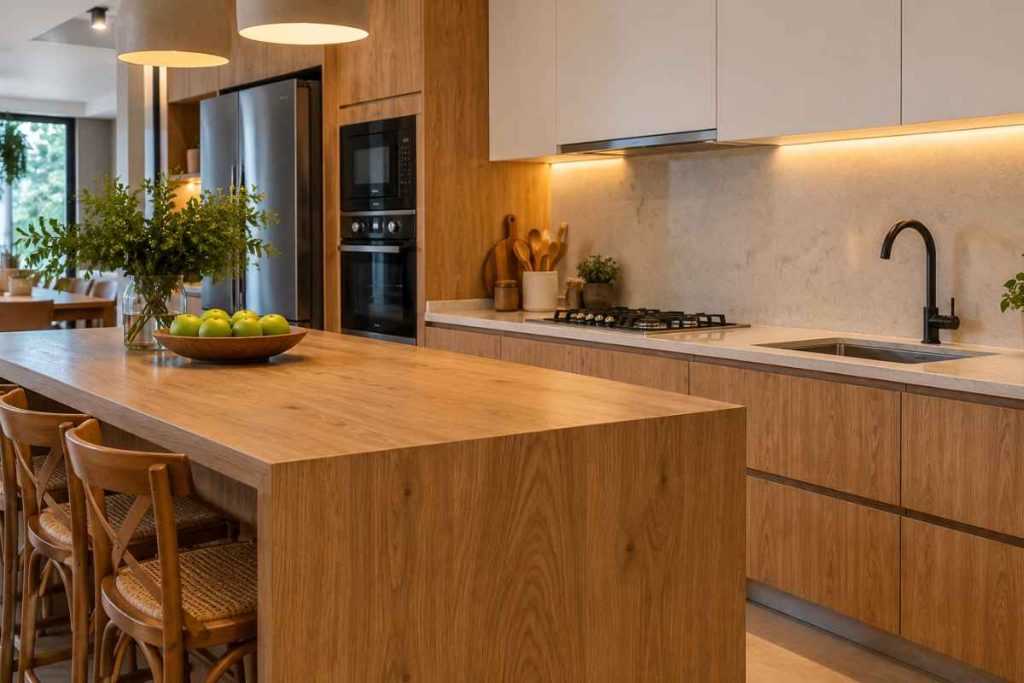 decoração de cozinha com madeira