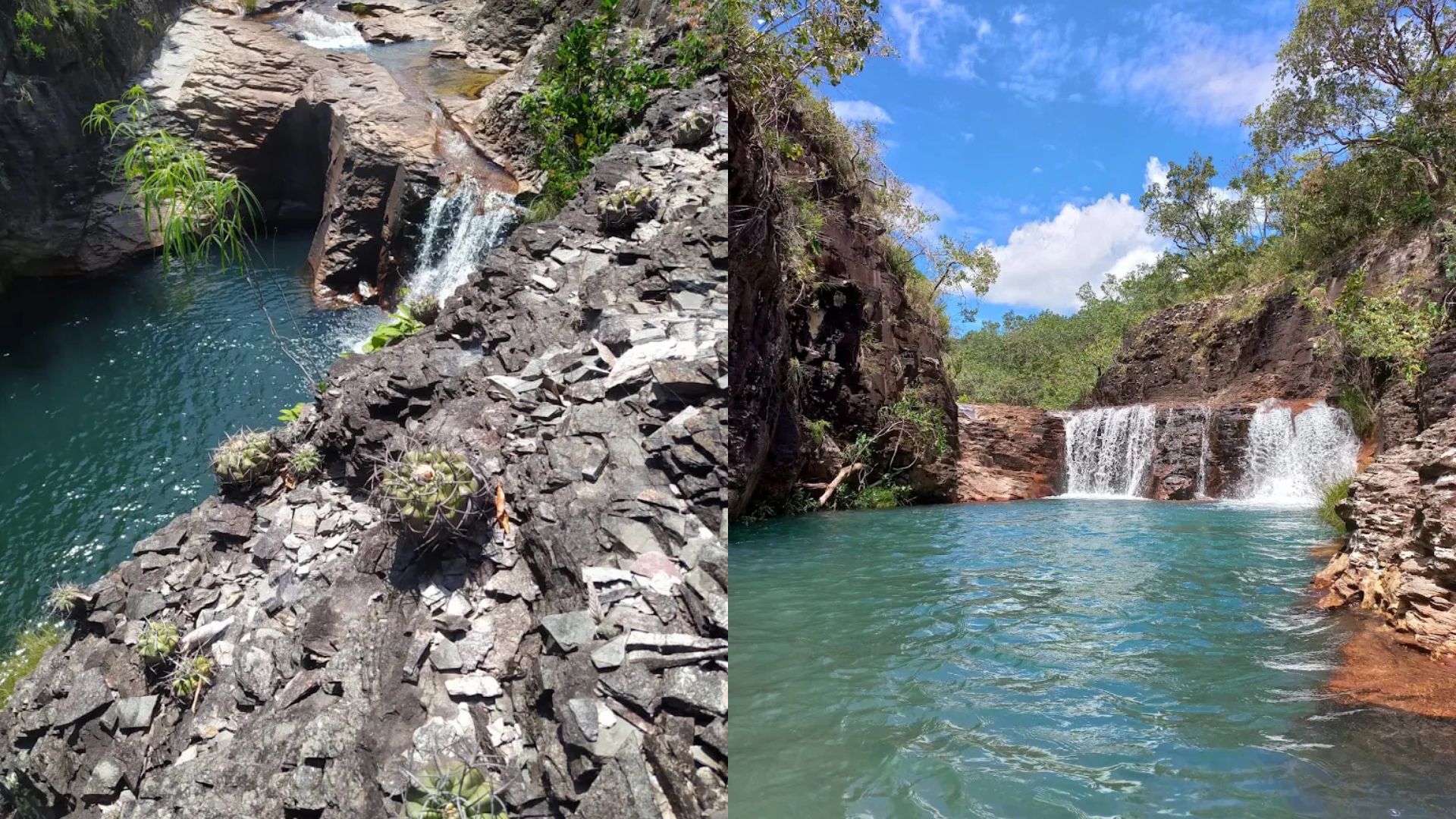 Cachoeira Paraíso dos Cactos, em São João d'Aliança.