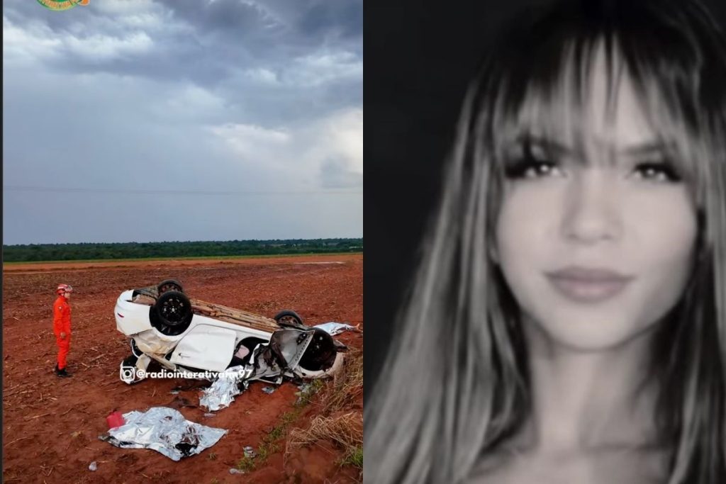 Carro em que jovem de Anápolis morreu saiu da pista, caiu em desnível e capotou; vídeo mostra como veículo ficou