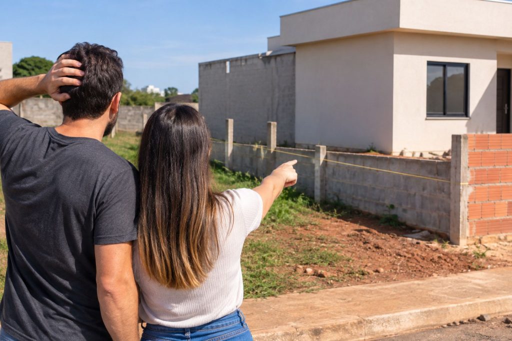vizinha construiu no terreno errado