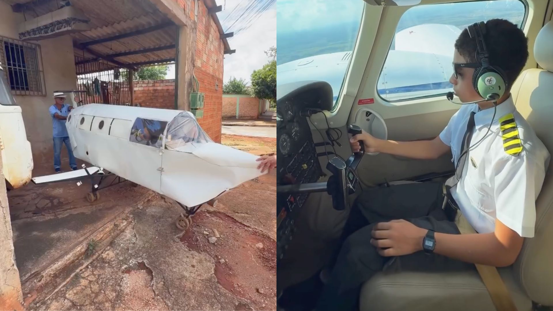 João Gabriel Nery construiu o próprio avião e depois pôde voar em um de verdade.