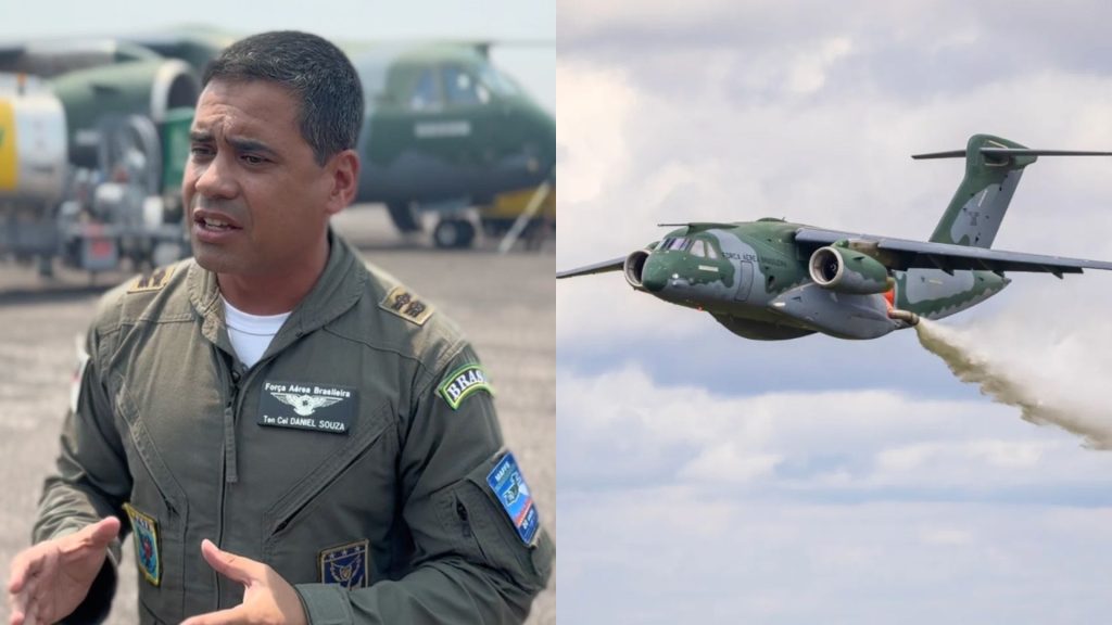 Tenente-Coronel Aviador Daniel Souza, Comandante do Esquadrão Zeus, explicou como funciona o KC-390 Millennium.