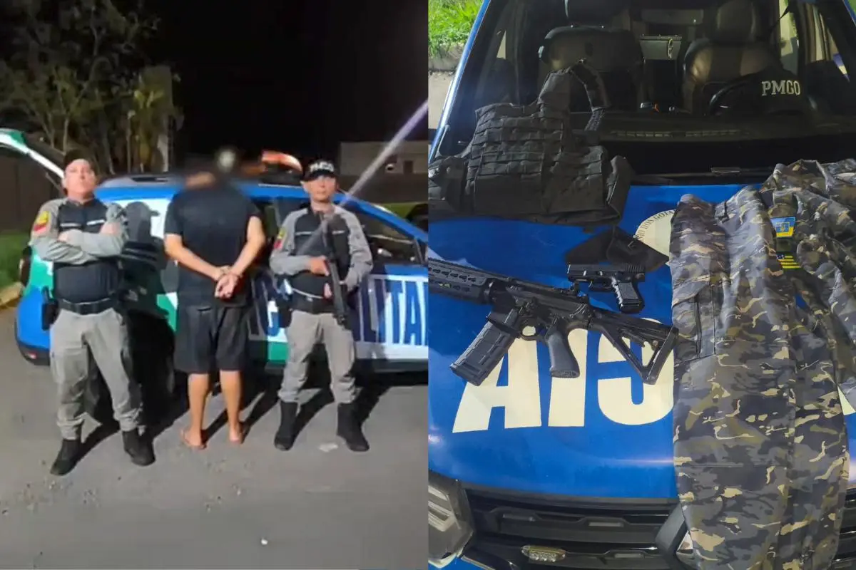 Falso policial é preso após ameaçar vizinhos com réplicas de armas na Grande Goiânia
