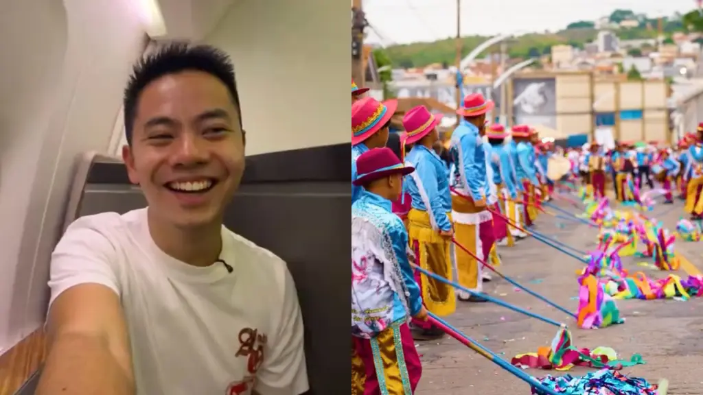 Influenciador Fernando Huang saiu da China e viajou durante 44 horas apenas para ir às Congadas de Catalão.