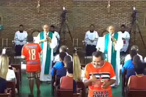 Homem bêbado interrompe missa em Trindade e reação inesperada de padre viraliza nas redes sociais