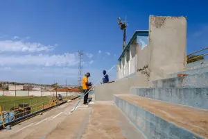 Reforma no Estádio Zeca Puglise, que passa por obras.
