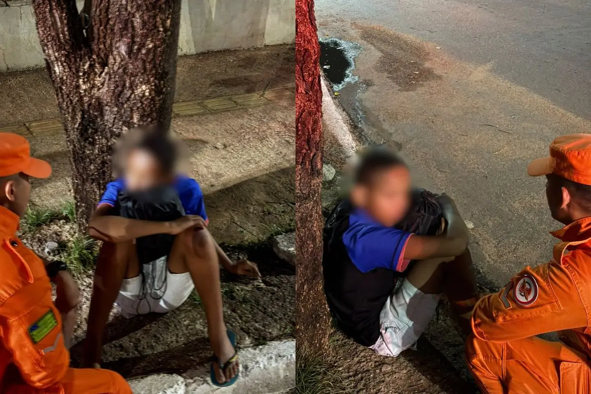 Menino desaparecido desde a manhã de quarta-feira (14) foi encontrado por bombeiros. (Foto: Reprodução/CBMGO)