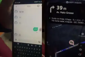 Motoboy de Anápolis recebeu proposta de teor sexual pelo aplicativo 99. (Foto: Reprodução/Redes sociais/@entregadoresanapolisifood)