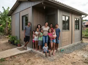 Mãe de 9 filhos que ganhou casa