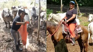 Ela largou tudo para ajudar na fazenda da família