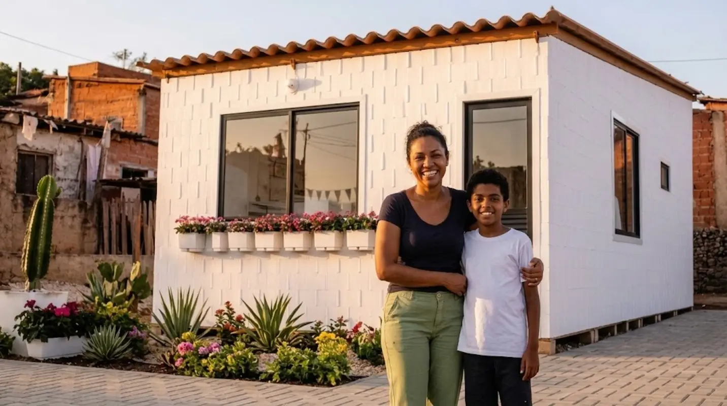 Casa feita com duas toneladas de plástico reciclado é montada em apenas 15 horas