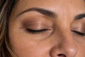 Especialistas em maquiagem explicam: sombras muito brilhantes podem acentuar linhas de expressão em peles maduras e deixar o olhar com aparência mais velha