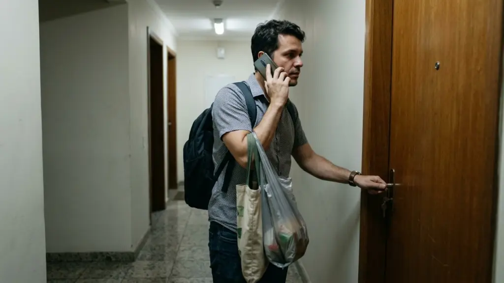 conferindo porta trancada