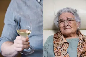 idosa acredita que o vinho a fez chegar nos 100 anos