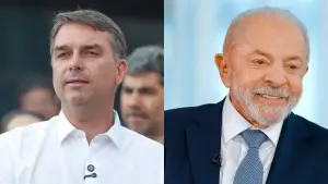 Flávio Bolsonaro (PL) e Lula (PT), candidatos à Presidência da República. votos