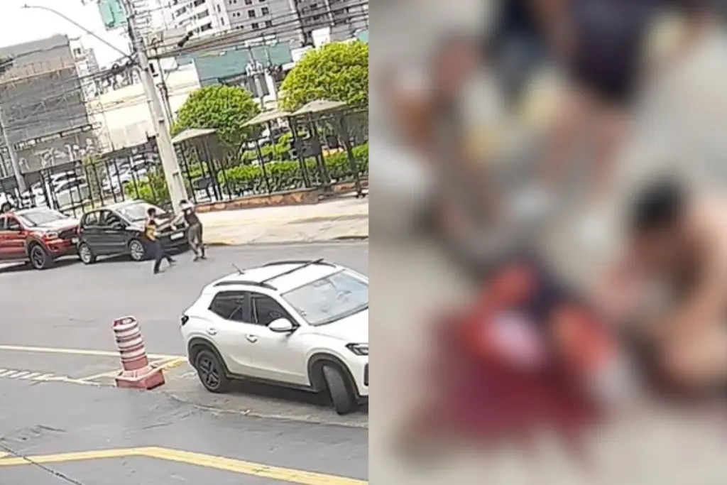 Idosa de 79 anos foi atacada com uma garrafa de vidro durante uma suposta tentativa de roubo de celular no Setor Bueno, em Goiânia. (Vídeo: Reprodução)