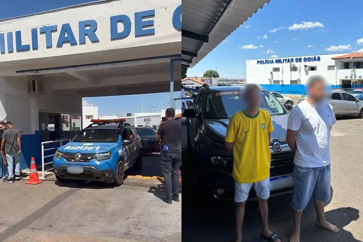 suspeitos de homicidio são escoltados em Anápolis