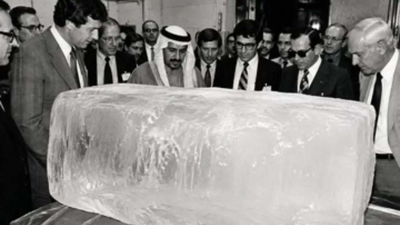 Operação financiada por príncipe saudita levou um bloco de gelo do Alasca aos Estados Unidos em 1977 para estudar o transporte de icebergs