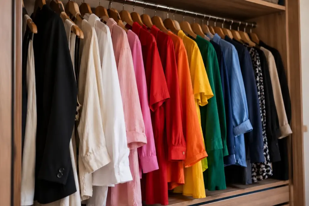 peças de roupa coloridas