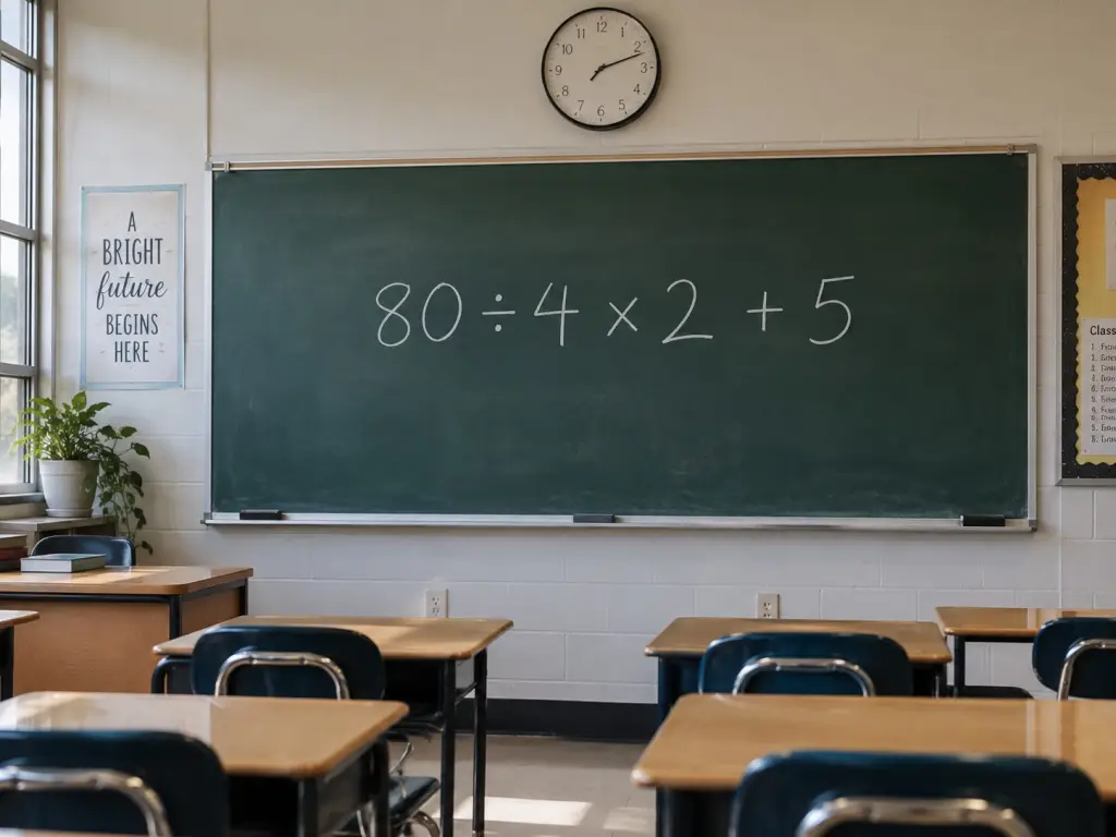 80 ÷ 4 × 2 + 5