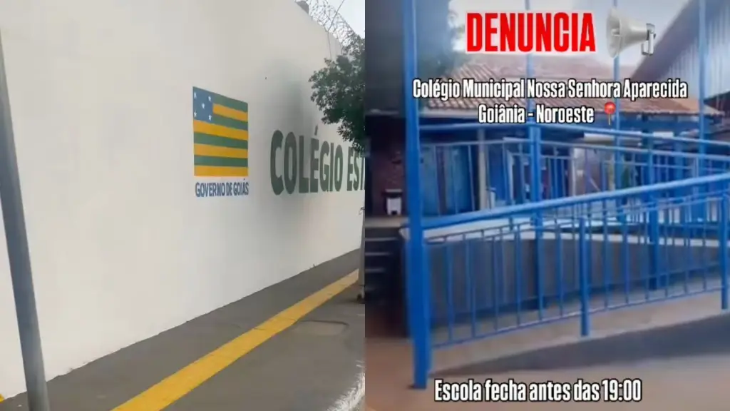 Colégios eleitorais fechados mesmo após ampliação do horário de votação em Goiás. (Foto: @ujsgoias/Instagram e Elaine Vanesca/X)