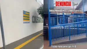Colégios eleitorais fechados mesmo após ampliação do horário de votação em Goiás. (Foto: @ujsgoias/Instagram e Elaine Vanesca/X)