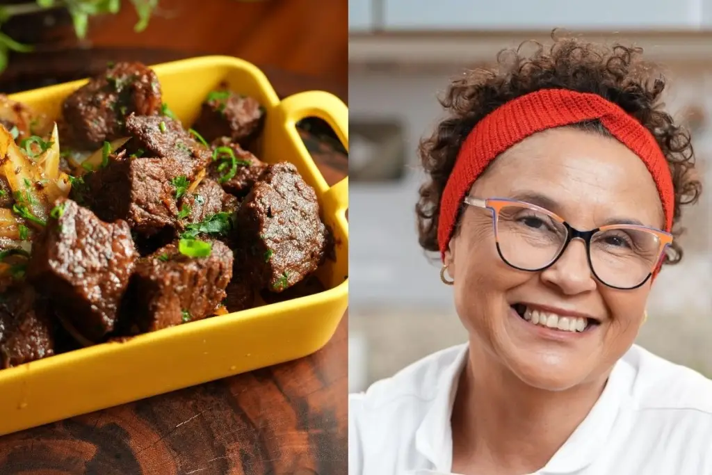 Cozinheira concorda: a melhor forma de fazer carne para o almoço não é frita nem cozida, "desse jeito ela desmancha na boca"