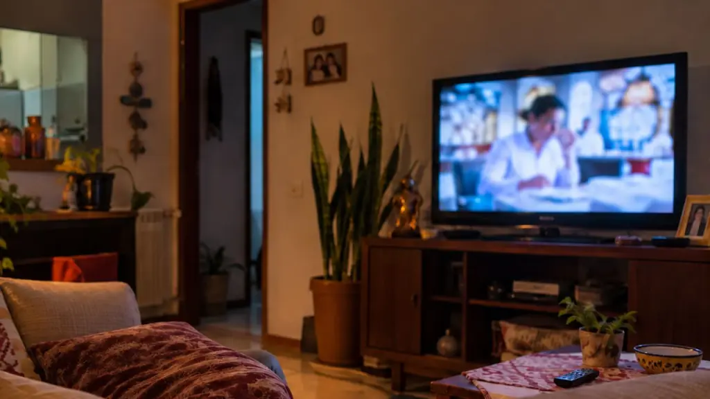 televisão ligada sem assistir