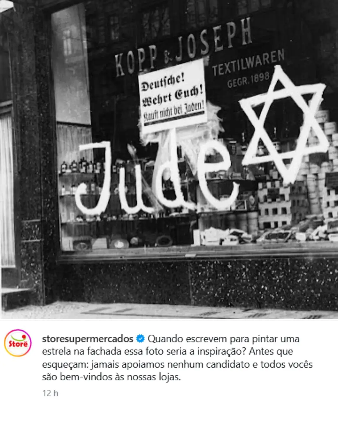 Rede de supermercados em Goiás usa imagem do nazismo para questionar boicote a empresas apontadas como petistas