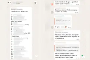 Lista com nomes de estabelecimentos comerciais apontados como apoiadores do PT circulou em grupo de mães de Anápolis. (Foto: Reprodução/WhatsApp)