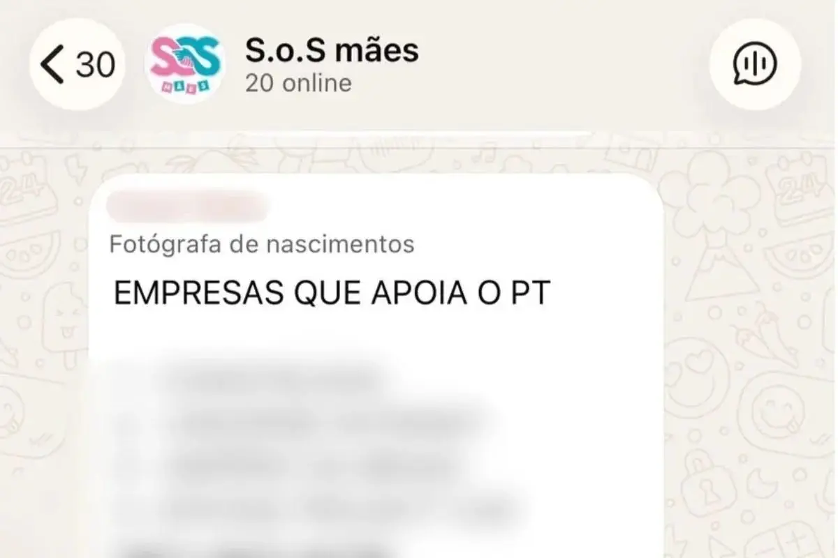 Print de conversa em grupo de WhatsApp obtido pela reportagem. (Foto: Captura de tela)