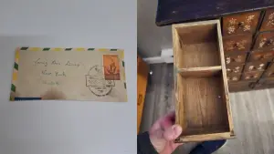 carta antiga no armário comprado